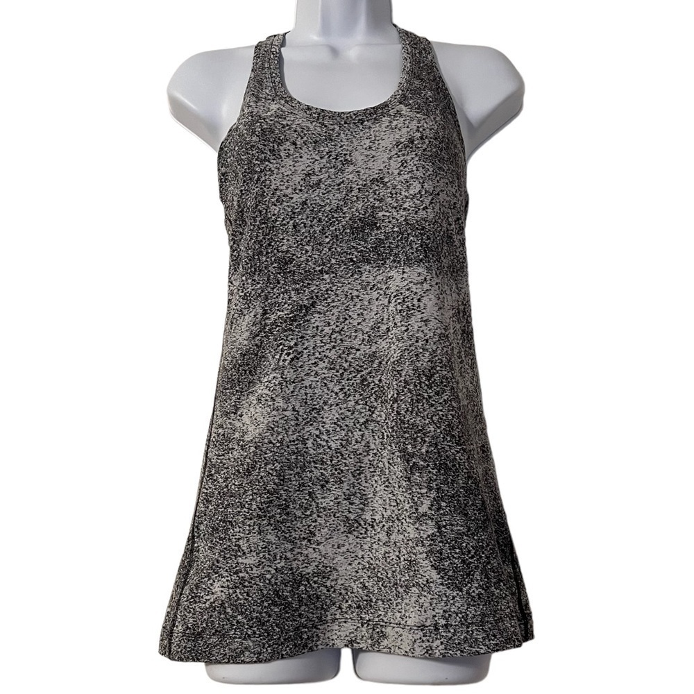 Lululemon Gray and Black Speckled Print Racerback Tank